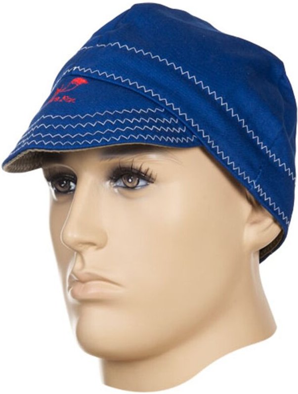 Schweißermütze blau weldas 23-7515, KopfØ 62cm, aus feuerfestem Gewebe - Elmag