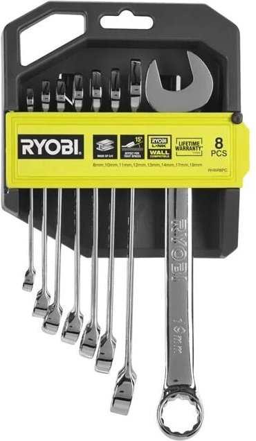 RHWR8PC Ringmaulschlüsselsatz 8-teilig 8 10 11 12 13 14 17 19 mm - Ryobi
