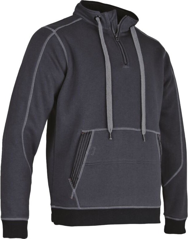 LMA - Sweatshirt mit Stehkragen und Reißverschluss Grau/Schwarz coffre - Größe l - 8049