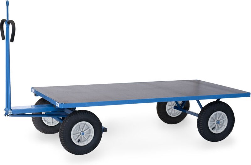 Fetra Handpritschenwagen mit Plattform, Zugöse an der Deichsel Luft-Bereifung 2000x1000 mm