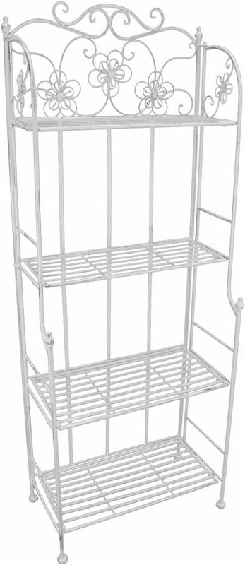 4 -Storey Étagère -Regal in Margherita Stahl schließbar - White - White