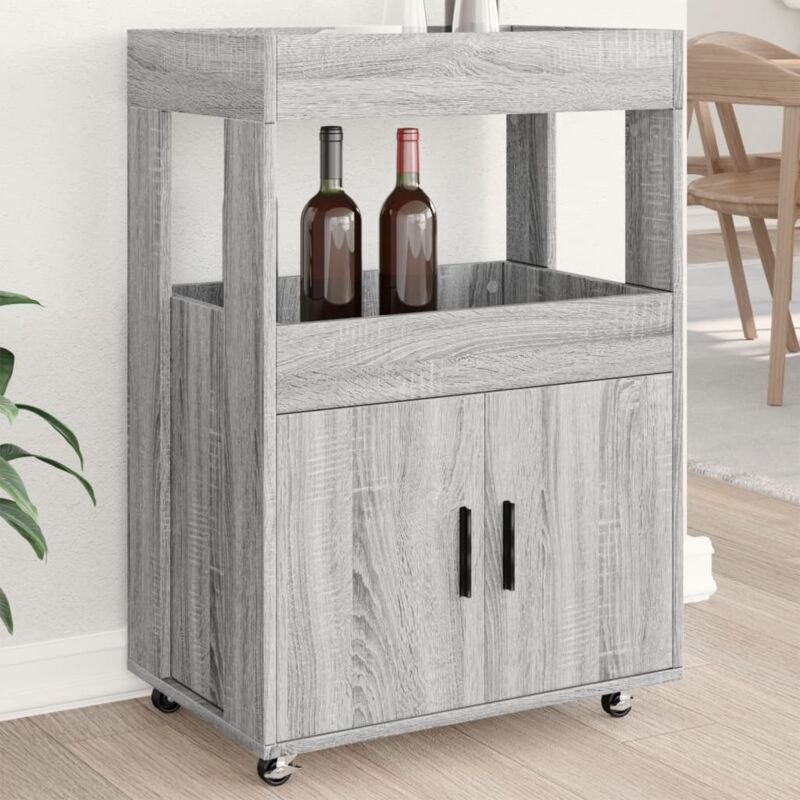 Barwagen Grau Sonoma 60x39,5x89 cm Holzwerkstoff Vidaxl