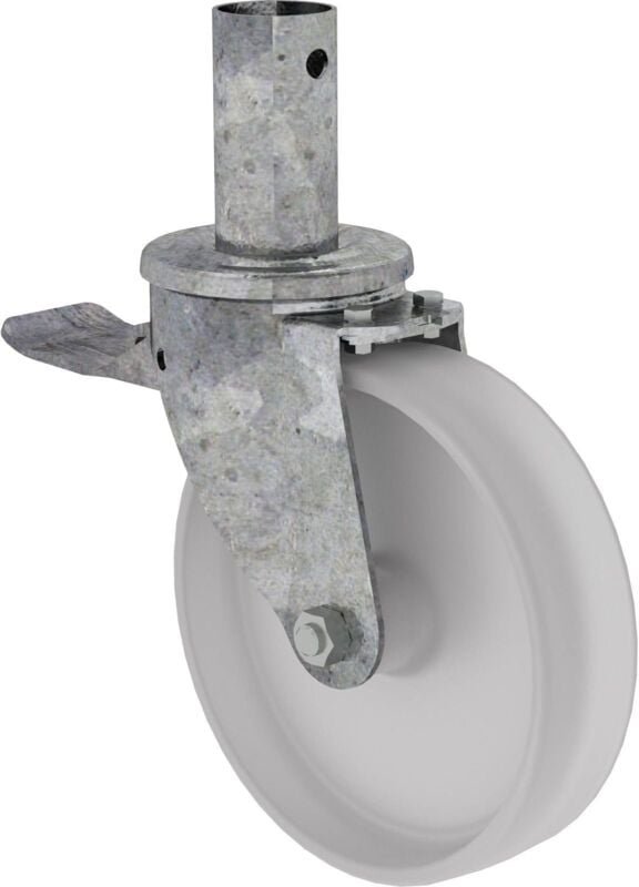 Günzburger Steigtechnik Lenkrolle Ø 200 mit Feststellbremse und Zapfen - 027958