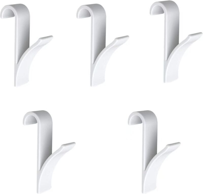 Shining House - Weißer Handtuchhaken aus Kunststoff für Badezimmer und Kleiderschrank (5 Stück)