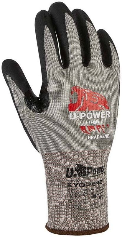 U-power high arbeitshandschuhe größe 10 grau und schwarz - ug00004/10