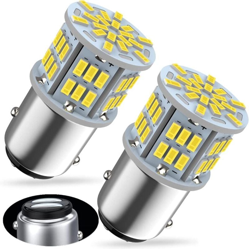 Jusch - 1157 LED-Lampen 12 v 24 v – superhelles Weiß 6000 k – für Bremslichter/Bremslichter/Rücklichter