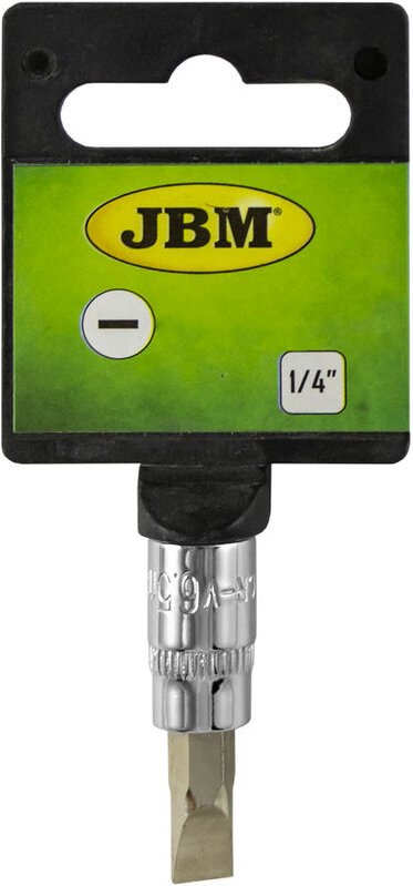 JBM - Flacher Schraubendreher-Einsatz (sl) von 55 mm. Chrom 13379