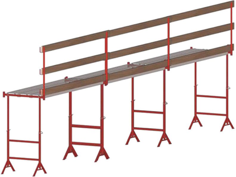 Teleskop-Maurergerüst 1.20 bis 2.20m - Länge 9.00m - Geländer - KITTR12/21EPX9M/GC