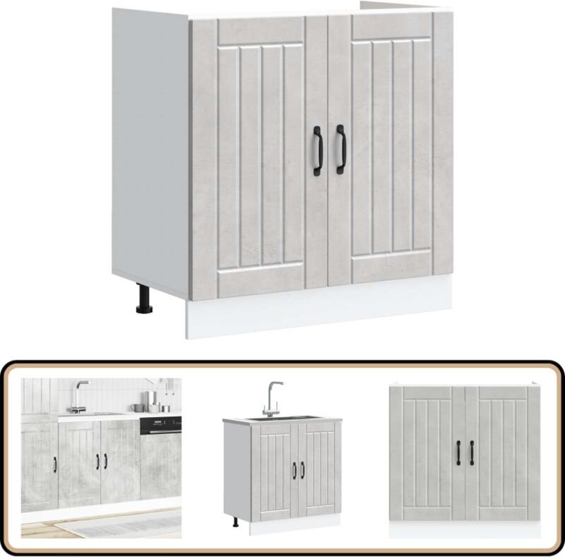 Spülenunterschrank Lucca Betongrau Holzwerkstoff - Vidaxl