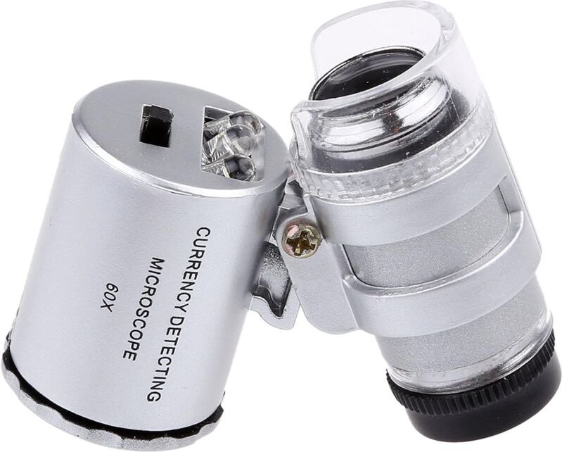 60X Mini-LED-UV-beleuchtete Juwelier-Einzelhandelslupe (60X)