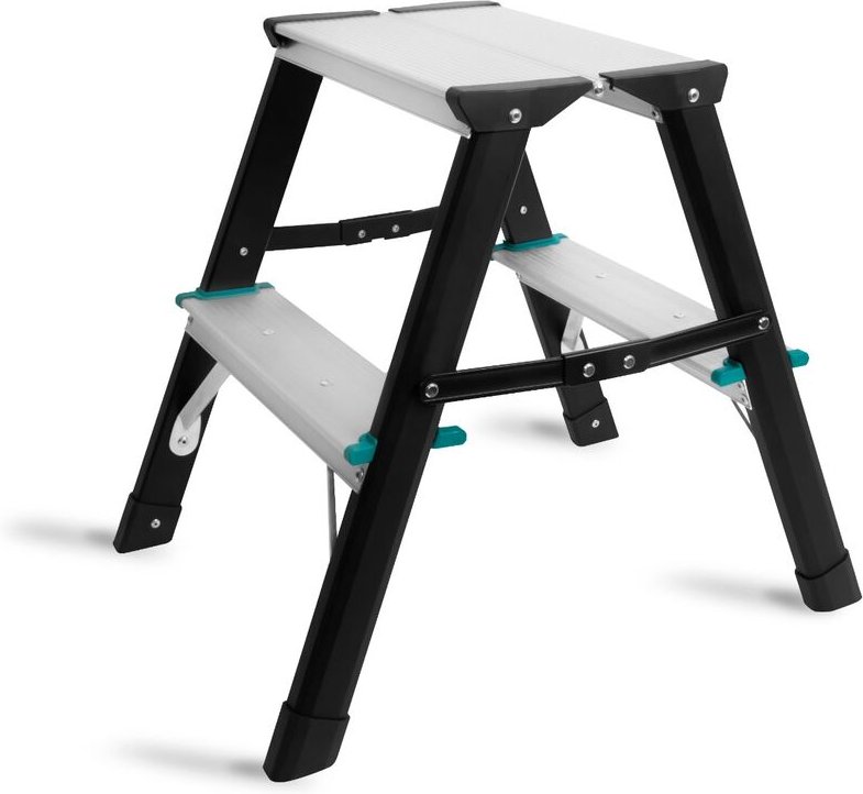 Doppelseitige Leiter - 2 Stufen - klappbare Haushalts-/Küchenleiter - max. Belastbarkeit 150kg - rutschfest