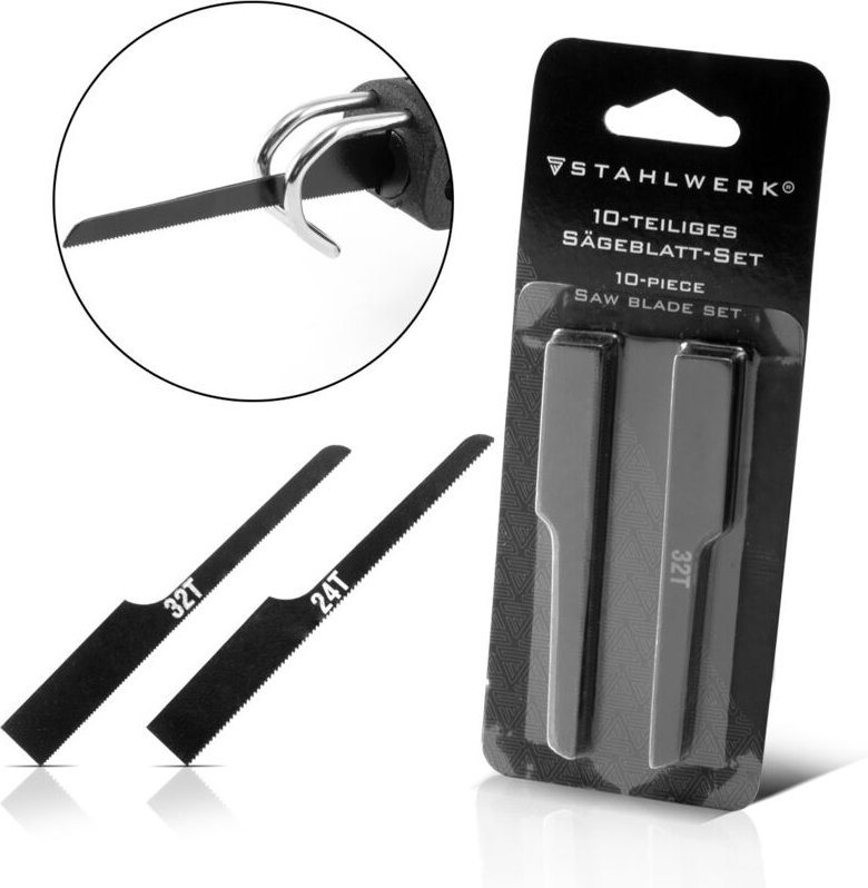 STAHLWERK Ersatzsägeblätter für Druckluftstichsäge 10-teiliges Set