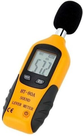 Schallpegelmesser 30–130 dBA, professionelles Dezibelmessgerät mit hintergrundbeleuchtetem Display (9-V-Batterie im Lief...