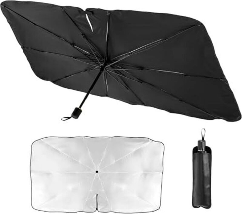 2025 Auto-Sonnenschutz für die Windschutzscheibe, 145 x 80 cm, tragbarer Auto-Sonnenschutzschirm – Titanbeschichtung – U...