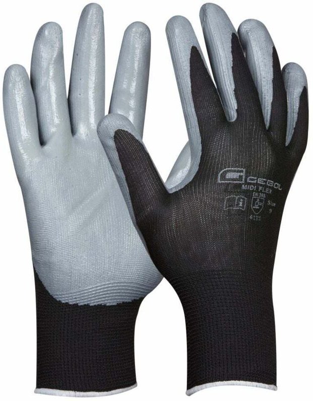 Thumbnail - Handschuh Midi Flex Größe: 10 schwarz Arbeitshandschuh Schutzhandschuh - Gebol
