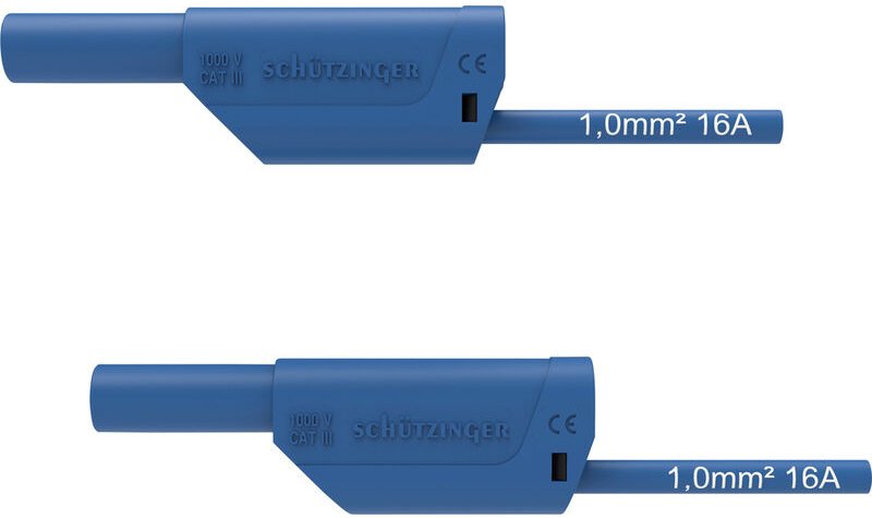 Thumbnail - Schützinger - vsfk 8700 / 1 / 200 / bl Sicherheits-Messleitung 4 mm-Stecker 4 mm-Stecker 200.00 cm Bla