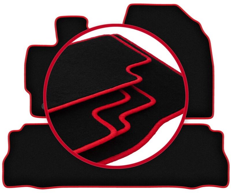 CARLUX-RED Autofußmatten für: Toyota Prius III Plus Fließheck (2011-2015)