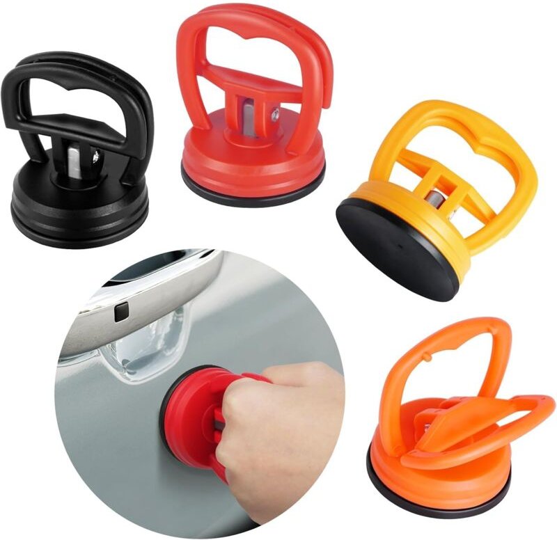 Ahlsen - Karosserie-Dellen-Entfernung, 4-teiliges Karosserie-Dellen-Entfernungsset, Karosserie-Saugnapf, Auto-Dellen-Abz...