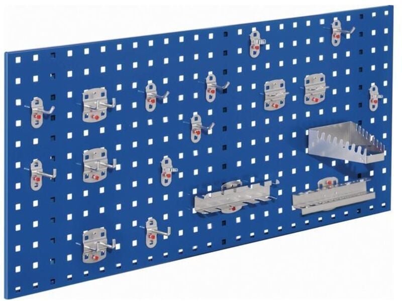 Lochplatte B450xL1000mm enzianblau, ral 5010 18 tlg.
