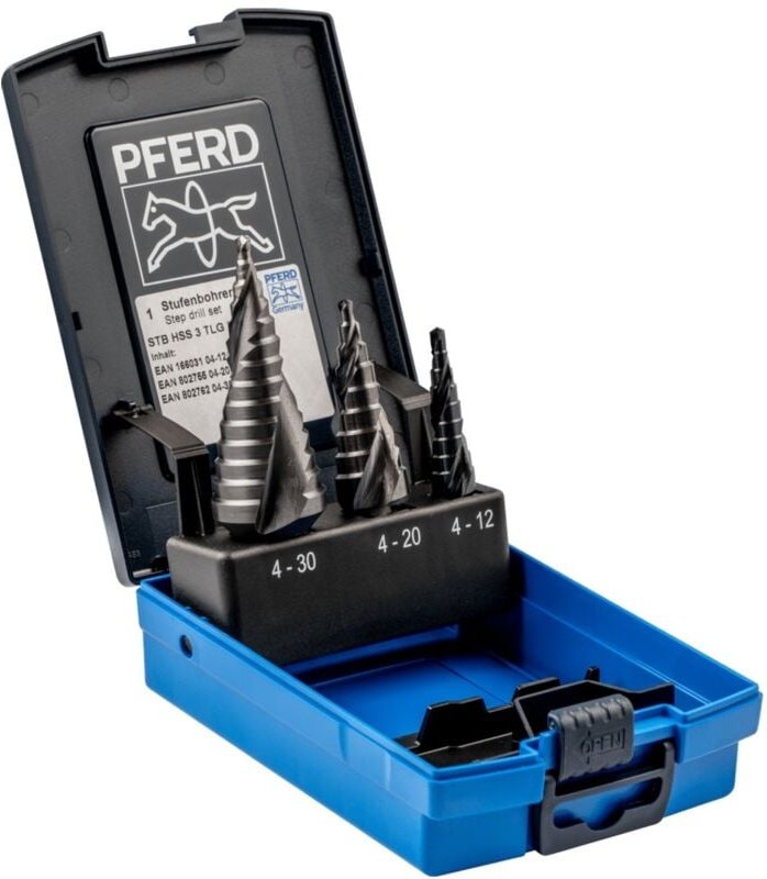 Tools 25201047 hss Stufenbohrer-Set 3teilig 4 - 12 mm, 4 - 20 mm, 4 - 30 mm 1 St. - Pferd