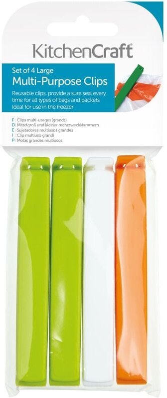 KitchenCraft Set of 4 Zangen of Mehrzweck-Küche of Kunststoff Mehrfarbig, 11 cm