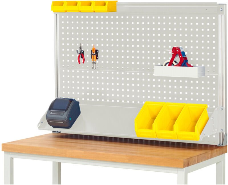 System-Aufbau (Komplettset-02 B1250 mm), zur Montage auf Arbeitsplatte, RAL7035 - RAU