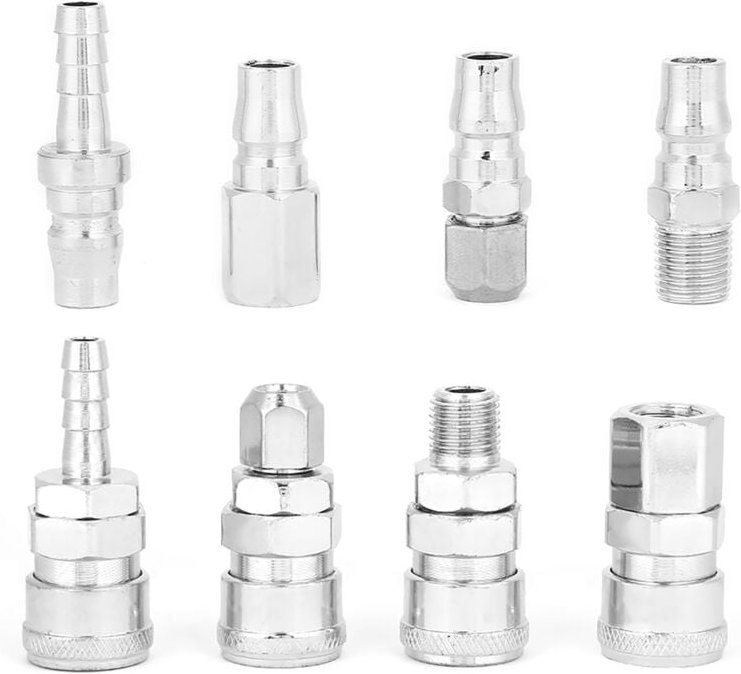8-teiliges 1/4-Zoll-Set pneumatischer Schnellkupplungen für Luftkompressorschläuche