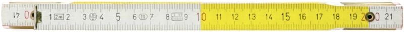 Thumbnail - Holz-Gliedermaßstab, weiß/gelb, 2m