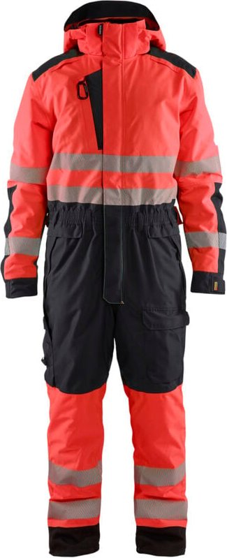 Arbeitsanzug Winter Hochsichtbarkeit 6725 - Rot/Schwarz XXS