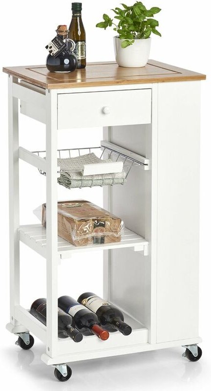 Zeller - Küchenwagen mit Bambusplatte, 50 x 37 x 86,5 cm