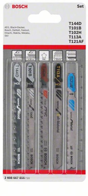 Thumbnail - Bosch - Accessories 2608667856 Stichsägeblatt-Set Allrounder, 5-teilig 5 St.