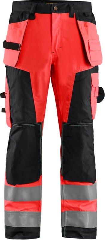 Hochsichtbare Arbeitshose Handwerker 1568 - Neonrot / Anthrazitgrau 3XL - FR(56) - SE(C62) - Normen
