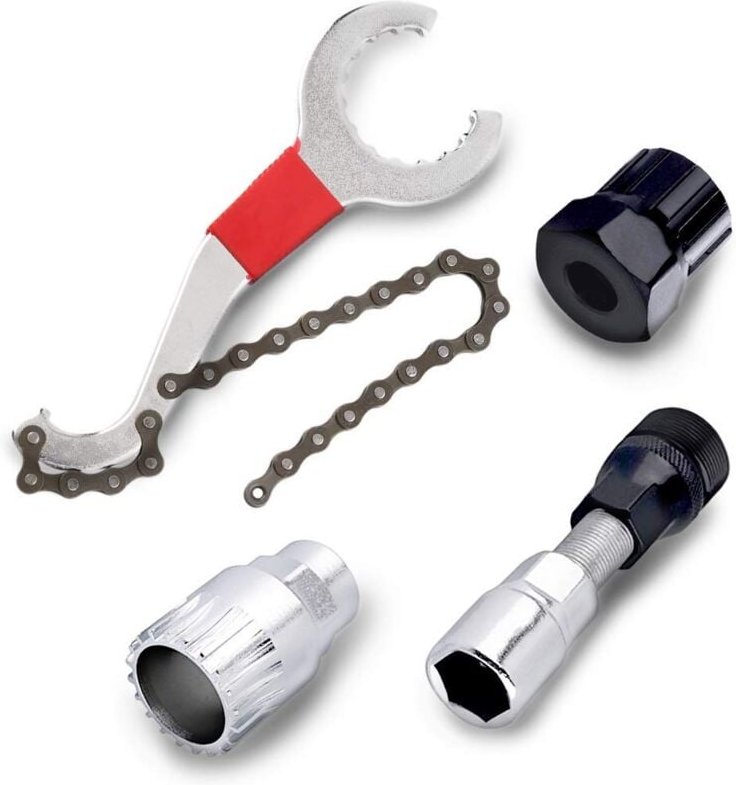 Beijiyi - 4-teiliges Mountainbike-Fahrrad-Reparatur-Werkzeug-Set, Fahrradkette, Halterung, Freilauf, Kurbel-Entferner-We...