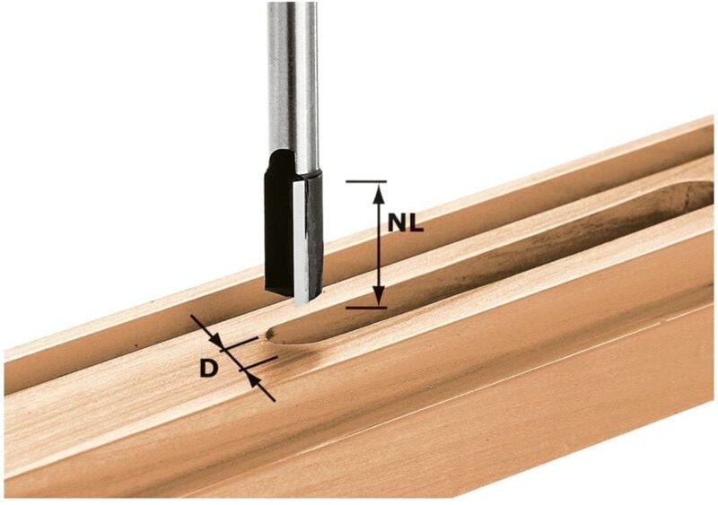 Hw S8 D25/20 Nutfräser 25 x 20 x 60 x 8 mm ( 490975 ) für Oberfräse of 900, of 1000, of 1010, of 1010 r, of 1400, of 200...