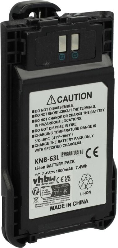 Vhbw - Akku kompatibel mit Kenwood TH-K40E, TK-2000K, TK-2000E, TK-2000 Funkgerät, Walkie Talkie (1000 mAh, 7,4 v, Li-Io...