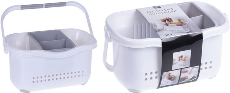 Excellent Houseware - Abtropfschale weiß 23 x 12,5 x 12 cm