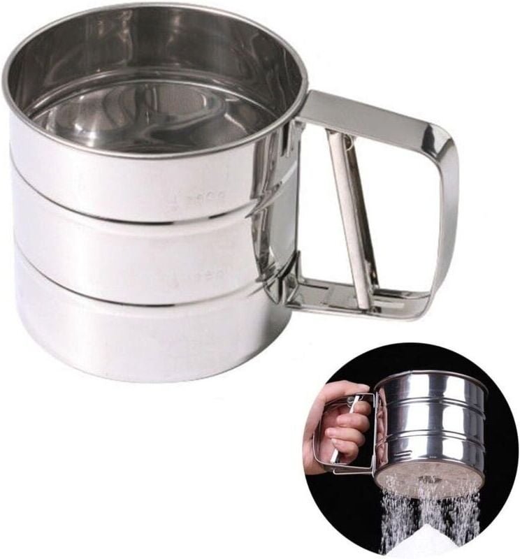 Tamiz aus Edelstahl-Harina für Hornhaut mit Zwischenstufen für Harina und Azúcar-Glas. - KZQ