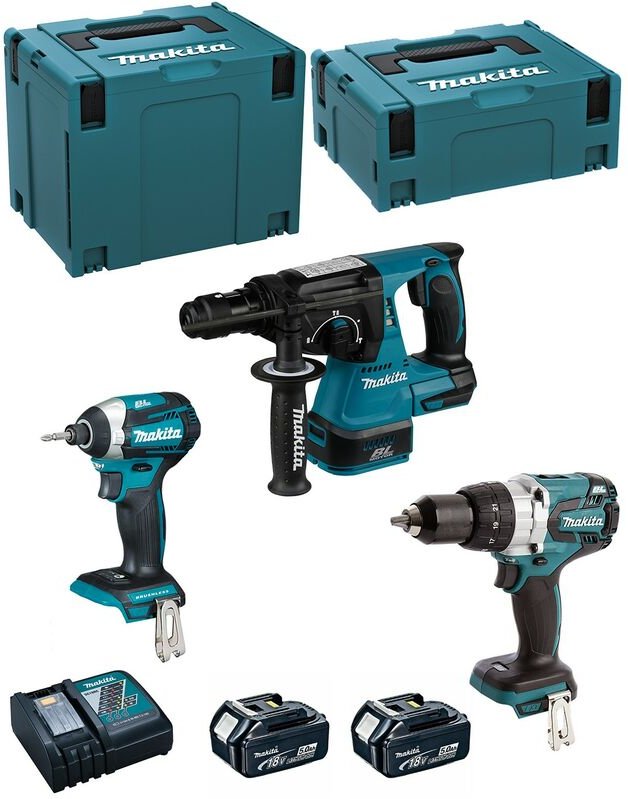 Thumbnail - Makita - Kit MK308RTJ (DHR243 + DHP481 + DTD154 + 2 x 5,0 Ah + DC18RC + makpac 2 + makpac 4)