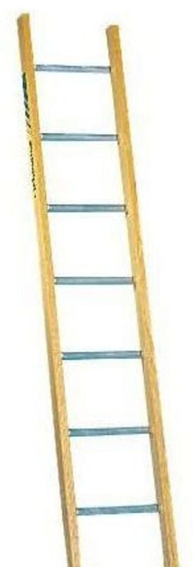 Leiter aus Holz-Alu 9 Sprossen - Länge 2.50m - MS1250