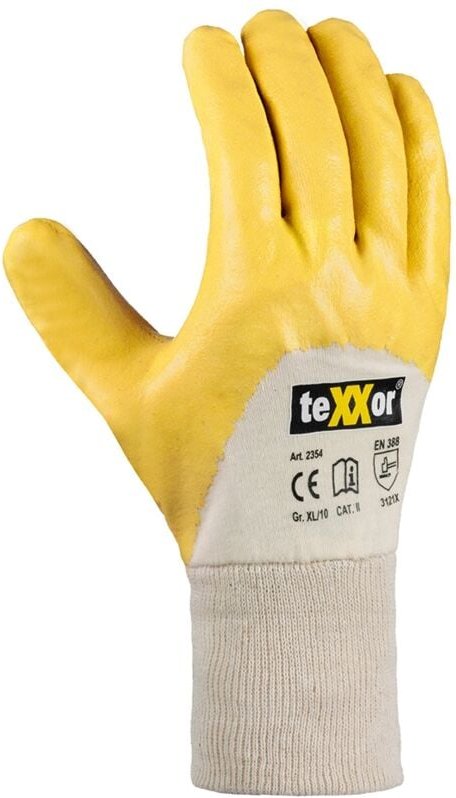 teXXor® Nitril-Handschuhe STRICKBUND, Gelb