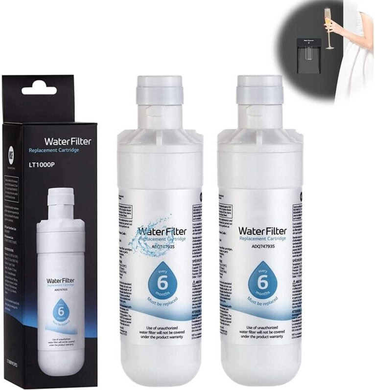 2er-Pack LT1000P/PC/PCS, MDJ64844601, ADQ74793501, ADQ7479350 Ersatz-Kühlschrank-Wasserfilter