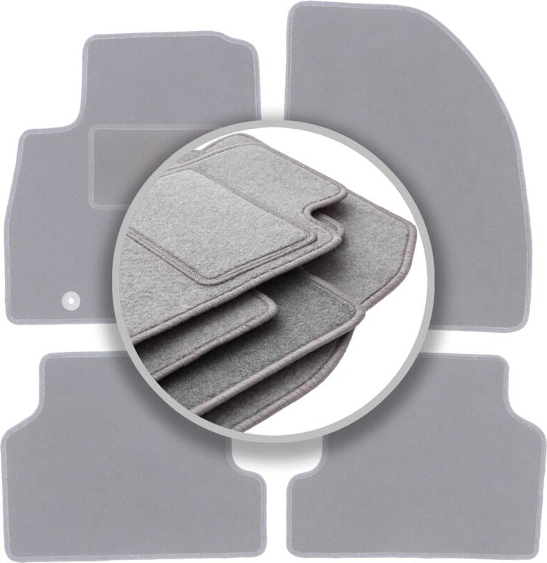 Graue Autofußmatten für: Ford Focus MK2 Kombi, Limousine, Fließheck (2004-2011)