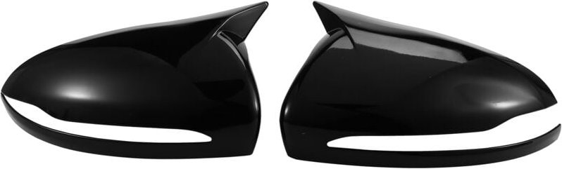 Horned Style Seitenrückspiegel-Abdeckungsverkleidung für W205 W213 W222 A0998110122 A0998110222, Schwarz