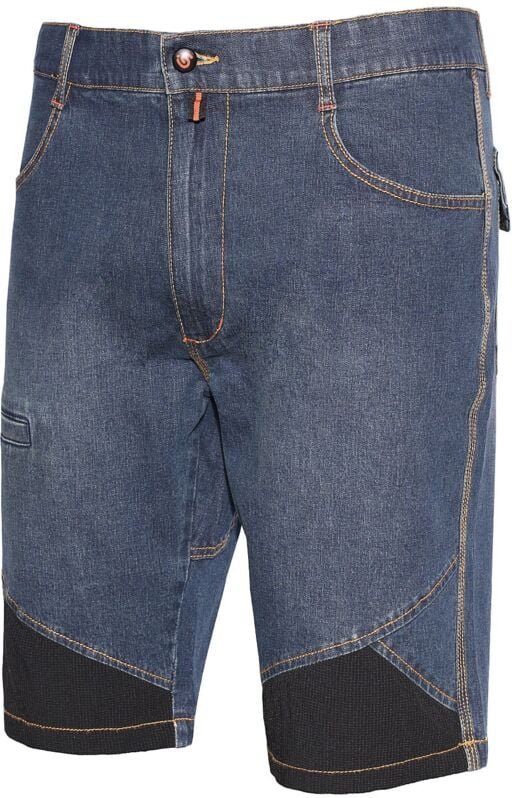 Issaline 8839B-040 Extrem blaue Arbeits-Bermudajeans mit schwarzen Einsätzen XL