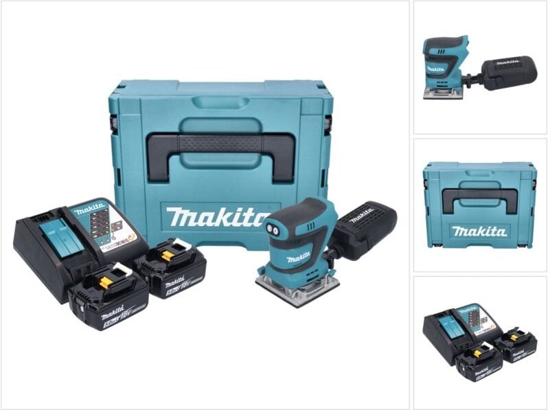Thumbnail - Dbo 484 rtj Akku Schwingschleifer 18 v 112 x 102 mm + 2x Akku 5,0 Ah + Ladegerät + Makpac - Makita
