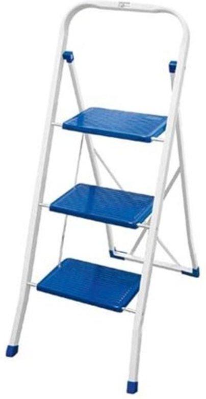 BURI Metall Trittleiter 3-stufig Haushaltsleiter Klappleiter Stehleiter klappbar