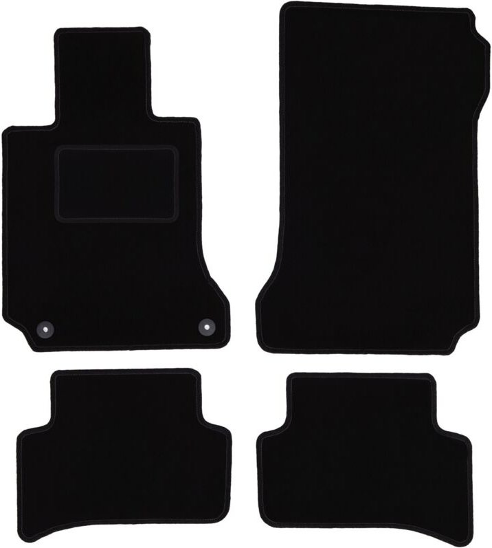 Schwarze Veloursmatten für: Mercedes C W204 Limousine, Kombi, Coupé (2007-2014)