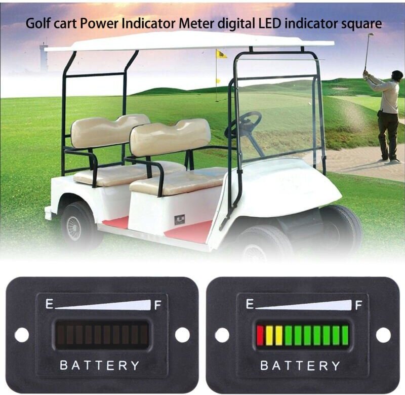 SNQ - 12V/24V led Digital Batterieanzeige Meter Gauge für Golf Cart
