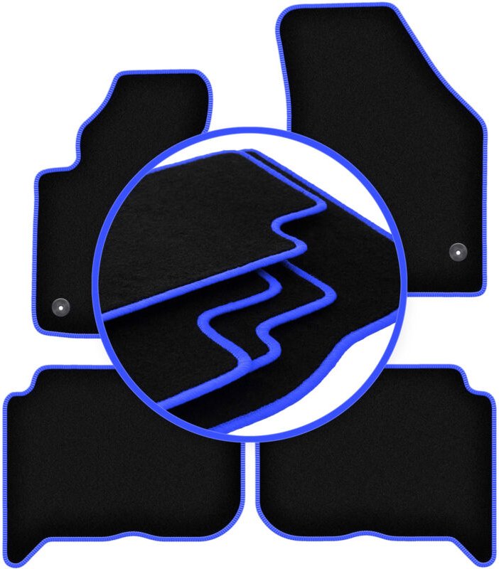 CARLUX-BLUE Autofußmatten für: Volkswagen Touran I Minivan (2004-2010)