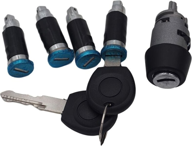 Thumbnail - Tlily - 1 Satz ZüNdung Schloss 4 TüR Zylinder 2 SchlüSsel 701837205 für T4 iv 1990-2003 Transporter Doppelte Scheunen To...